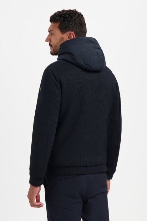 NO-EXCESS jacket short fit sealed hooded knit